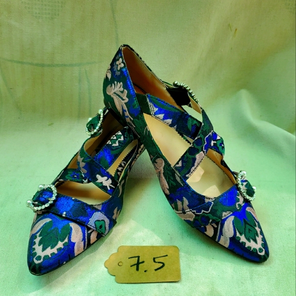 J Crew Brocade Jeweled Flats